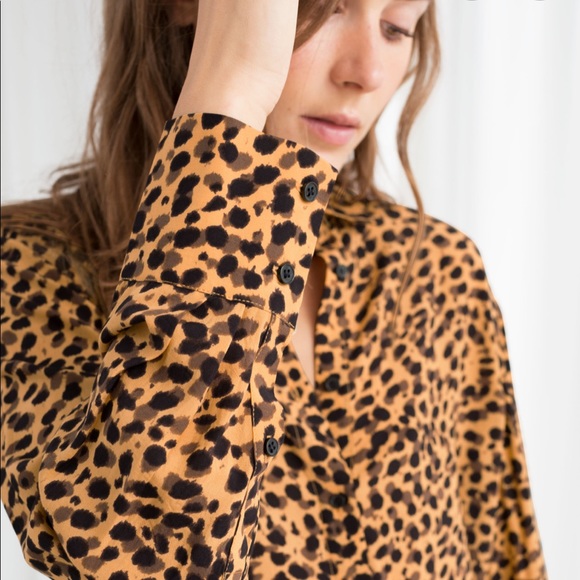 & other stories leopard print button down - Picture 2 of 5